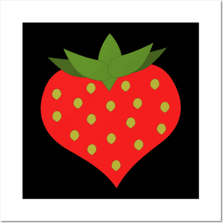 Heart shaped strawberry Posters and Art